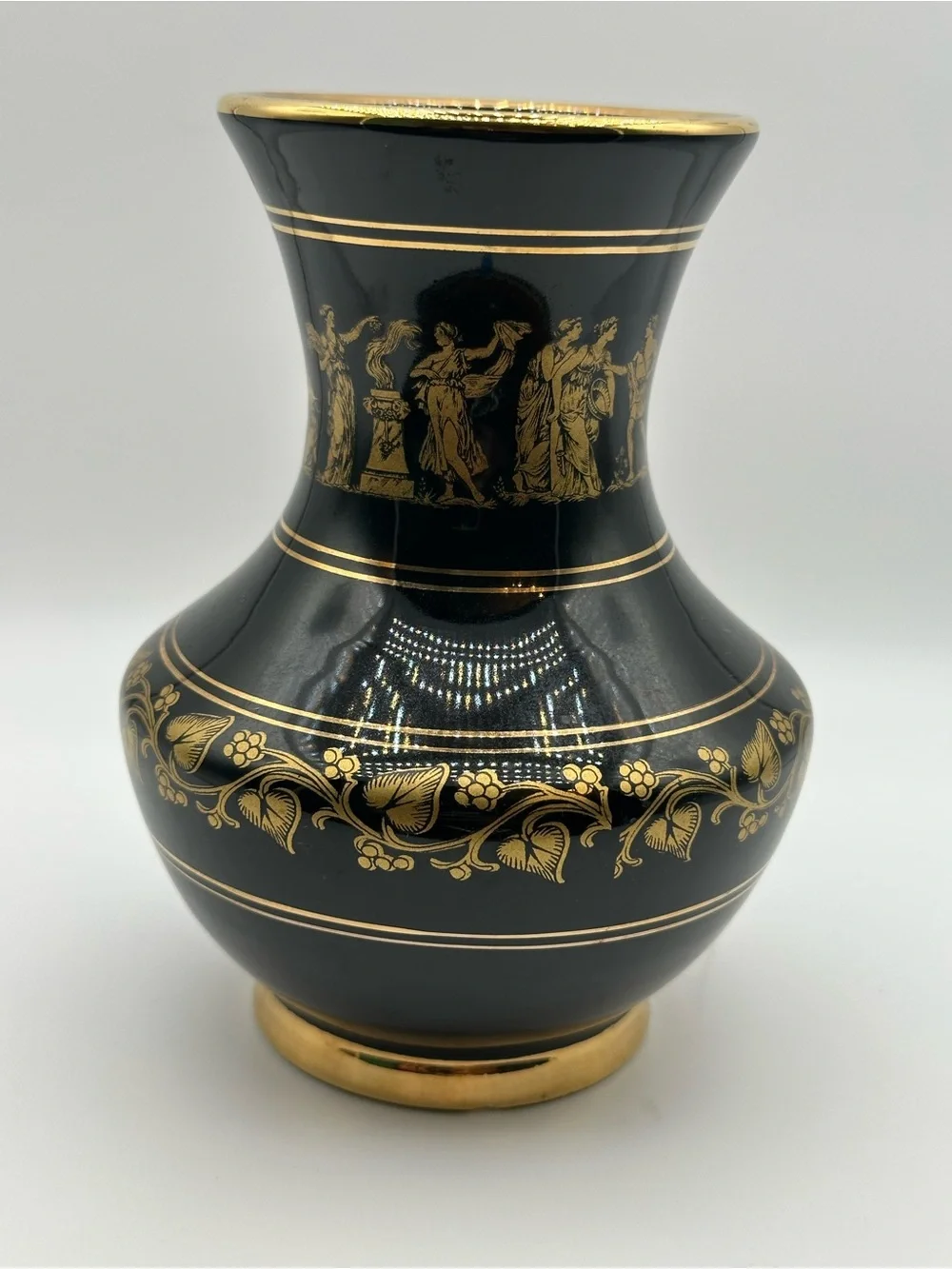 Vintage Greek SPARTHAS KERAMIK from Greece with decorative 24 K Gold detailing